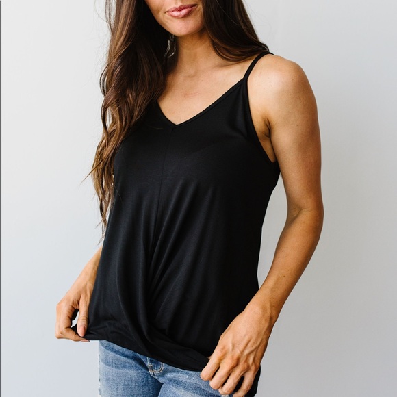 Simply Twisted Tank in Black - Picture 4 of 9